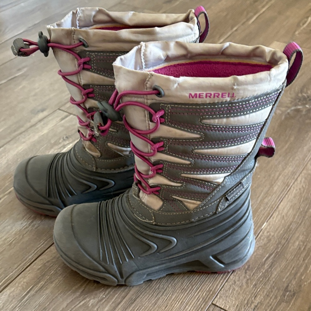 Merrell Kids' Gray and Pink Winter Boots